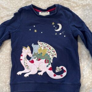 Boden Kids Blue Sweatshirt with Dragon and Stars